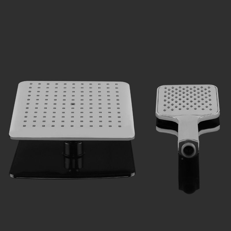 Chrome Square Shower Head Combination Wall Mounted and Ceiling Mounted Hand Shower