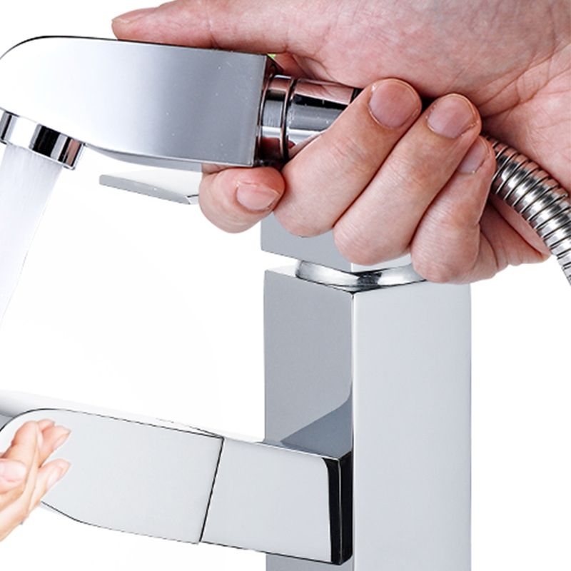 Modern Retractable Single Handle Basin Faucet Bathroom Sink Faucet