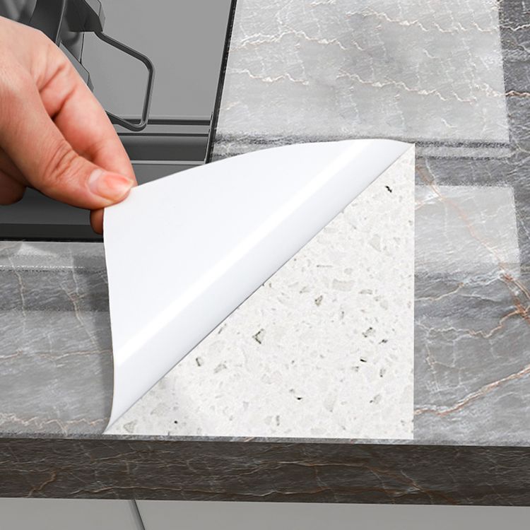 Modern Peel & Stick Field Tiles Plastic Wallpaper for Kitchen Backsplash