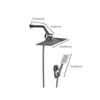 Silver Square Double Shower Head Modern Water Filtration Wall-Mounted Shower Head