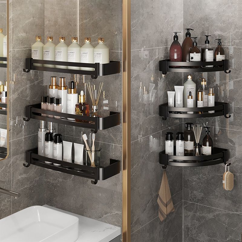 Modern Bathroom Hardware Set Bathroom Shelf Silver/Black Bathroom Accessories Set