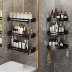Modern Bathroom Hardware Set Bathroom Shelf Silver/Black Bathroom Accessories Set