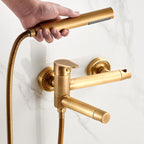 Contemporary Wall Mounted Bathtub Filler Single Handle Metal Faucet