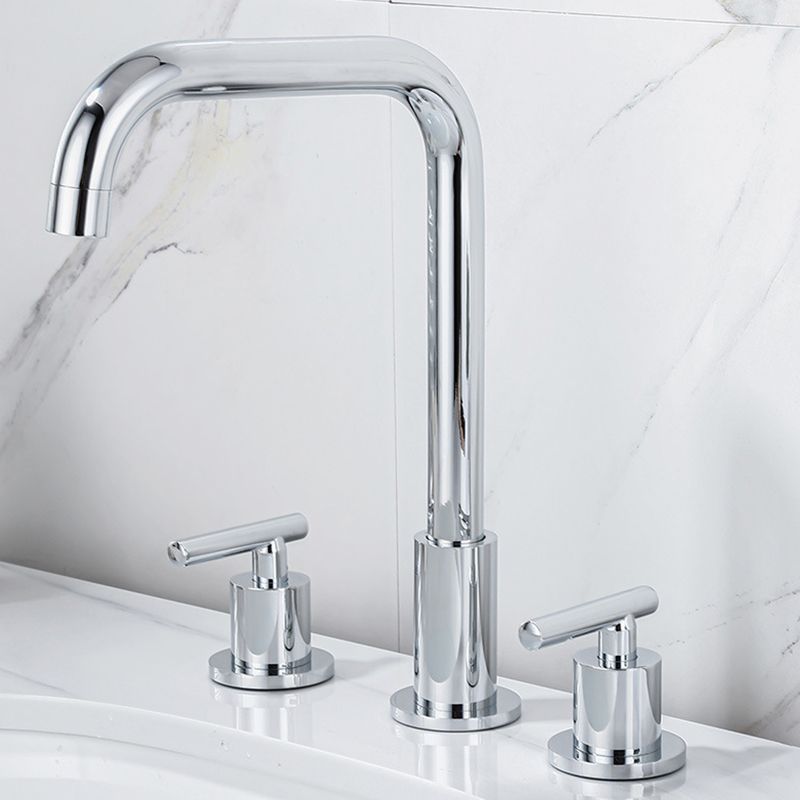 Modern 2-Handle Bathroom Sink Faucet 3-Hole Widespread Bathroom Faucet