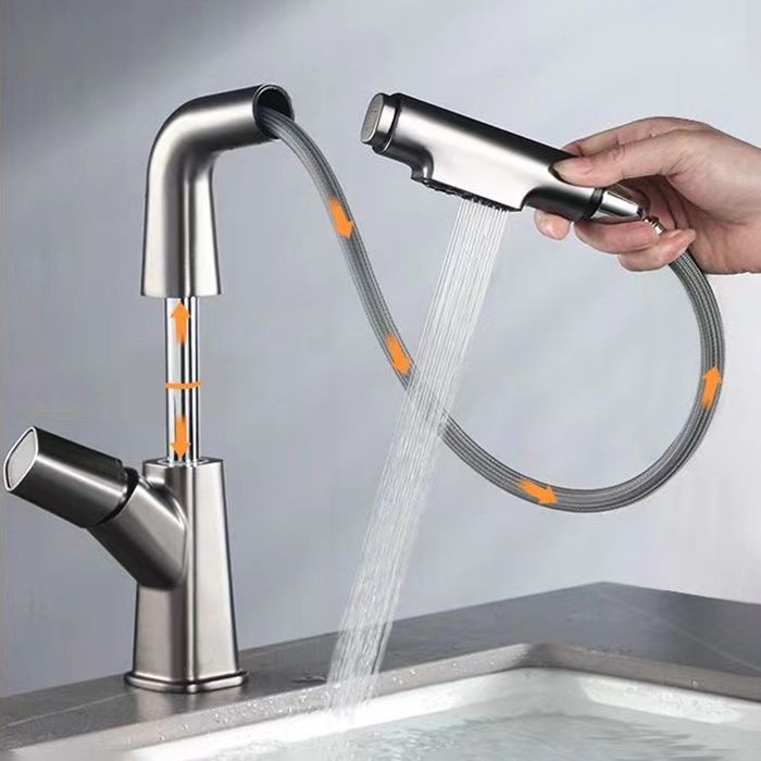 Widespread sink faucet Modern tap with single lever