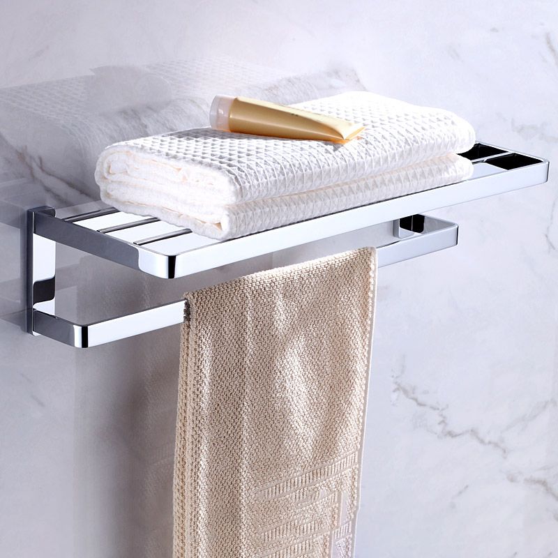 Chrome brass modern bathroom accessory set with towel bar/ ring/ paper holder & bathrobe hook