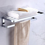 Chrome brass modern bathroom accessory set with towel bar/ ring/ paper holder & bathrobe hook