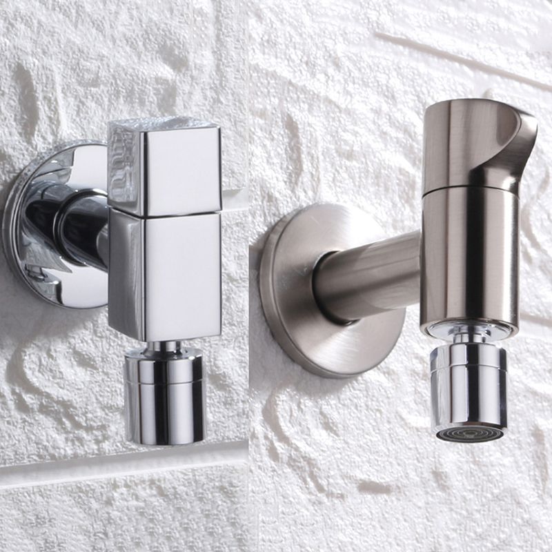 Contemporary Wall Mounted Bathroom Faucet Knob Handle Solid Brass Round Faucet