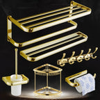 Chrome/Gold Bathroom Accessories Set Modern Metal Bathroom Hardware Set
