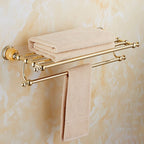Contemporary brushed brass bathroom accessories as a single piece or as a set
