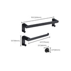 Metal Bathroom Set 5-piece Modern Style Black Bathroom Accessories Set