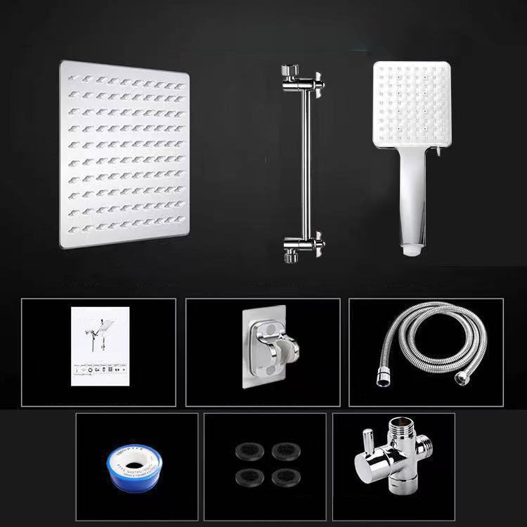 Contemporary Pull Down Dual Shower Head Square High Arc Shower Head Combo in Chrome
