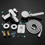 Single Lever Bath Mixer 2 Holes Wall Mounted Hand Shower Low Arc Tub Filler
