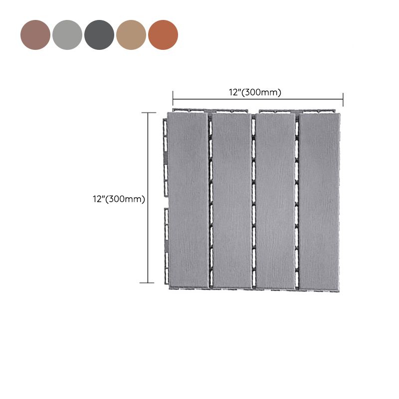 30 cm X 30 cm 4-Slat Square Deck/Patio Floor Tiles Snap Fit Installation Floor Tiles