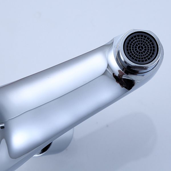 Modern sink faucet with brass knob handle, low arc, washbasin faucet