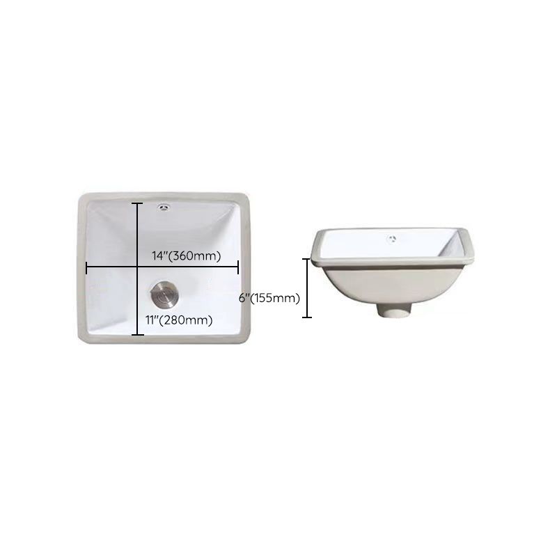 Modern Under-mount Sink Oval Porcelain with Pop-Up Drain Sink