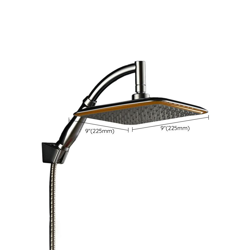 Modern Square Shower Head Combo Chrome Rainfall Shower Head
