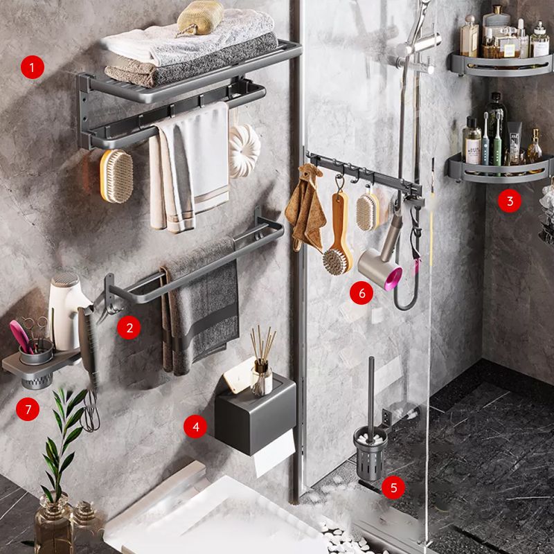 Modern Bathroom Accessories Hardware Set Gray Towel Bar Bathroom Shelf Bathroom Hardware Set