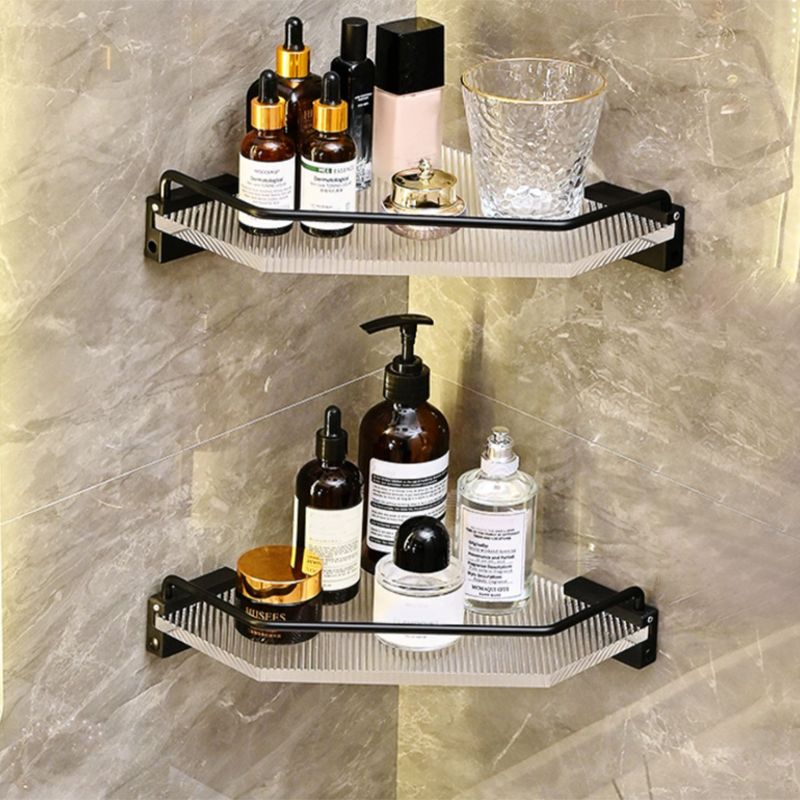 Modern Bath Accessories Set Black Towel Bar Bath Shelf Bathroom Fixtures Set