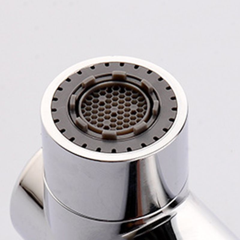 Round contemporary bathroom faucet with lever handle and single hole installation