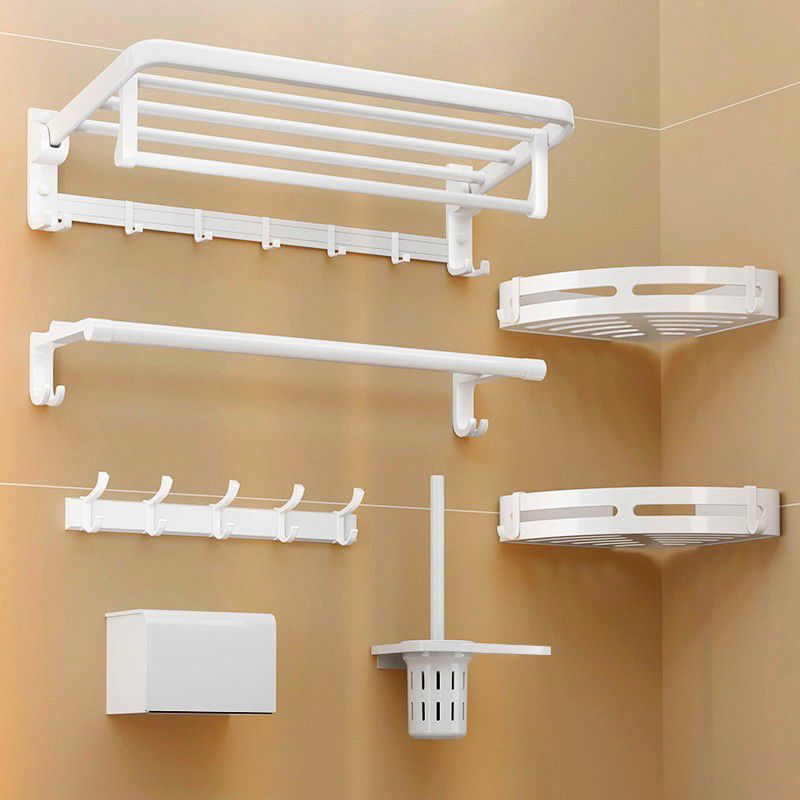 Modern Bathroom Hardware Set Towel Bar White Bath Shelf Bathroom Hardware Set