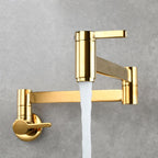 1-handle brushed nickel widespread faucet 1 hole wall-mounted bathroom faucet with brass