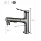 Extendable Bathroom Faucet Brass Modern Faucet with Water Hose