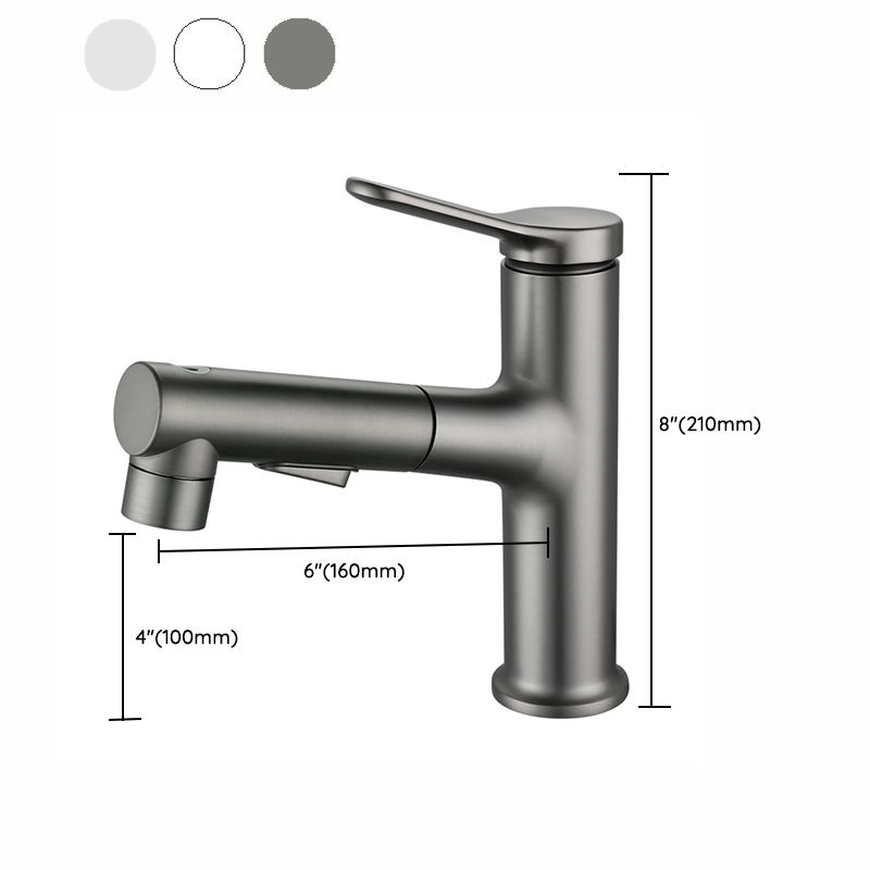 Extendable Bathroom Faucet Brass Modern Faucet with Water Hose