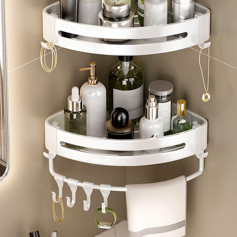 Modern white finish bathroom shelf rectangular & triangular bathroom hardware set