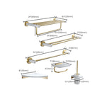 7-piece bathroom accessory set marble and metal bathroom hardware
