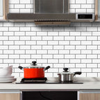 Tile Peel & Stick Rectangle Waterproof Solid Plastic Peel & Stick Subway Tile for Shower