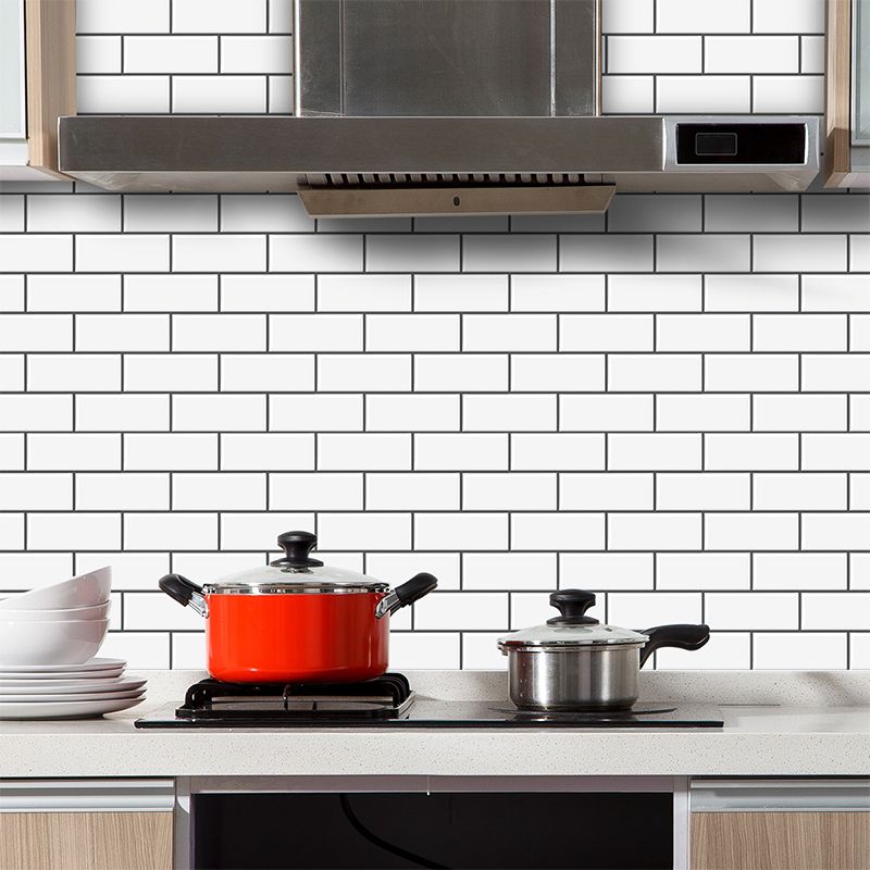 Tile Peel & Stick Rectangle Waterproof Solid Plastic Peel & Stick Subway Tile for Shower