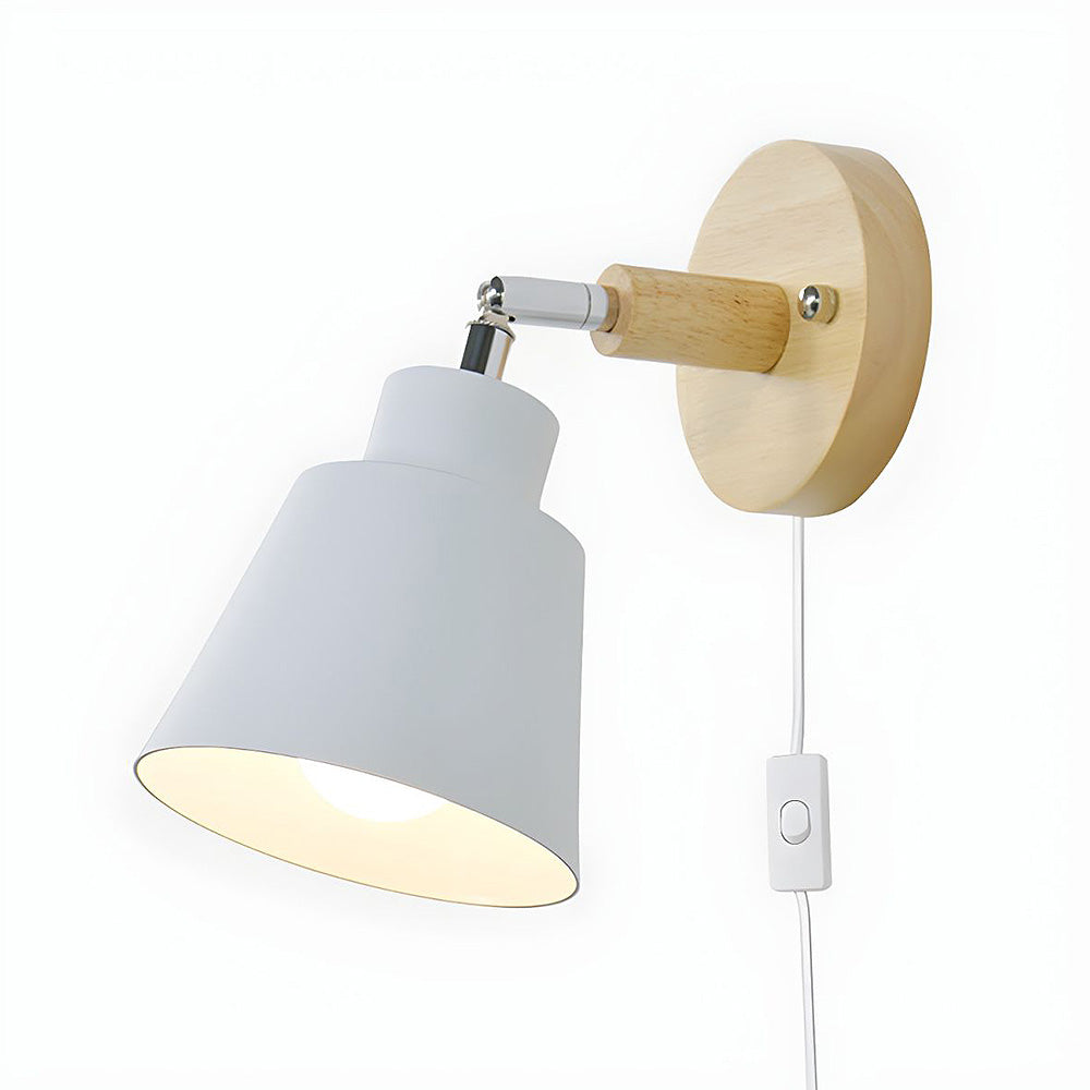 Wall Light With Wood Accent For Bedroom