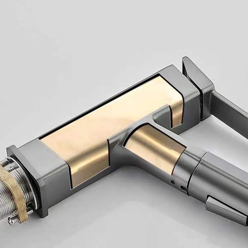 Contemporary Container Faucet Lever Handles Low Arc Copper Container Faucet