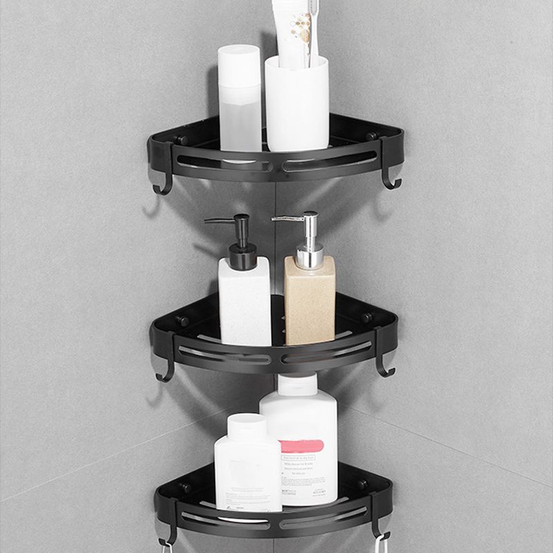 Modern Aluminum Bathroom Accessory Set Black/ Silver Bathroom Shelf
