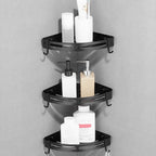 Modern Aluminum Bathroom Accessory Set Black/ Silver Bathroom Shelf