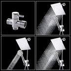 Modern Pull-Down Dual Showerhead Square High Arch Showerhead Combination
