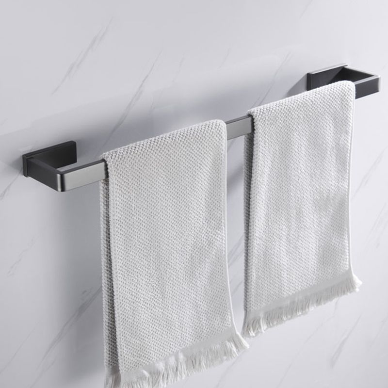 Gray 5-piece modern bathroom accessory set made of stainless steel