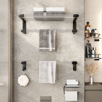 Black Bathroom Set Metallic & Acrylic Bathroom Accessories Set made of Stainless Steel Aluminium