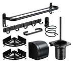 Modern Bathroom Hardware Set Matte Black Metal Bathroom Accessory Kit