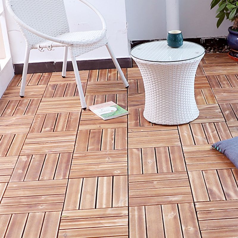 Pine Floor Tile Water Resistant Click-Lock Traditional Wood Floor for Living Room