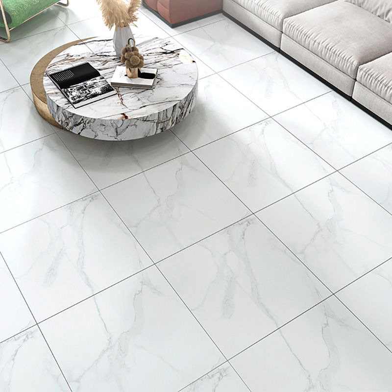 Home Vinyl flooring Peel and Stick Marble look square PVC floor coverings for the living room