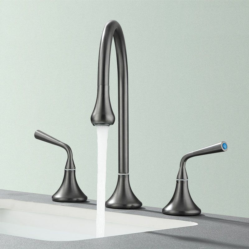 Double Handle Tub Spout Deck Mounted High Arc Brass Modern Roman Tub Spout