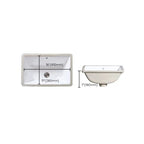 Modern Under-mount Sink Oval Porcelain with Pop-Up Drain Sink