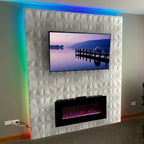 Modern Tin Back Wall Panel Smooth Upholstered Wall Ceiling in Black and White