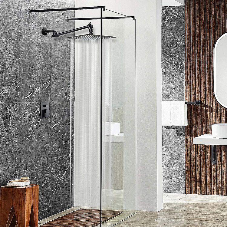 Modern square shower head wall mount standard spray fixed shower