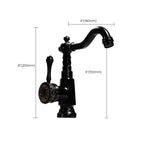 Glam Style Sink Faucet with Swivable Spout and Lever Handle
