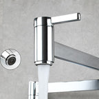 1-handle brushed nickel widespread faucet 1 hole wall-mounted bathroom faucet with brass
