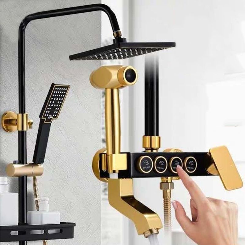 Modern adjustable swivel shower head metal shower fixture on the wall