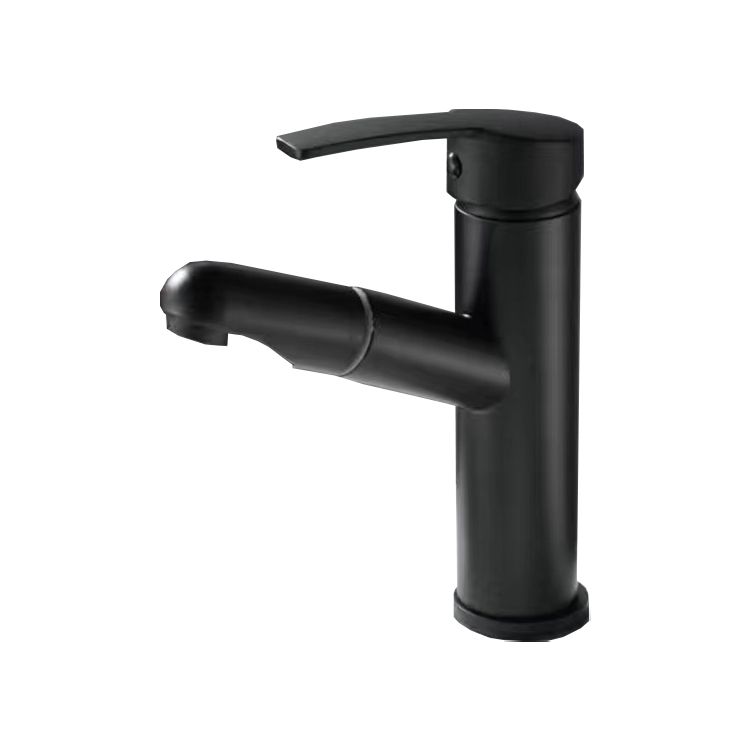 Pull-out simple bathroom sink tap 1 hole single lever faucet